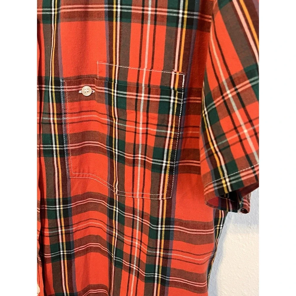 Vintage 90s Calvin‎ Klein Sport Women's Plaid Top Short Sleeve Button Up Small - Picture 4 of 6